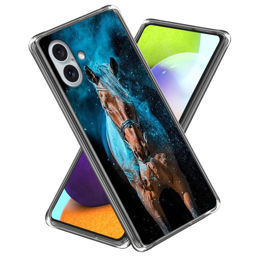 For iPhone 16 Plus Case Shock-Absorbent TPU Pattern Printed Phone Cover