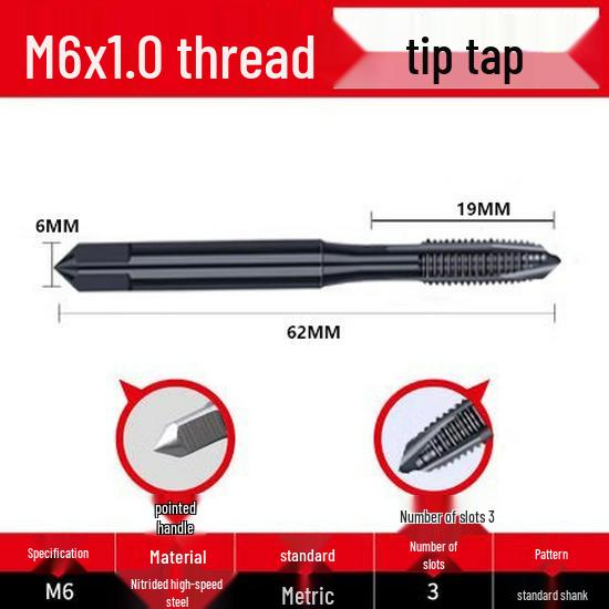 Cobalt Nitride Spiral Tap for Stainless Steel (Drill Bit: M4, M5, M6, M8, M10)