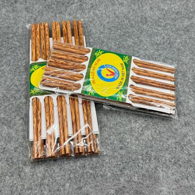 10 pares de pauzinhos de madeira de coco para casa, pauzinhos com padrão natural, jantares, uso diário da família, pauzinhos confortáveis, comprimento de 19/25 cm