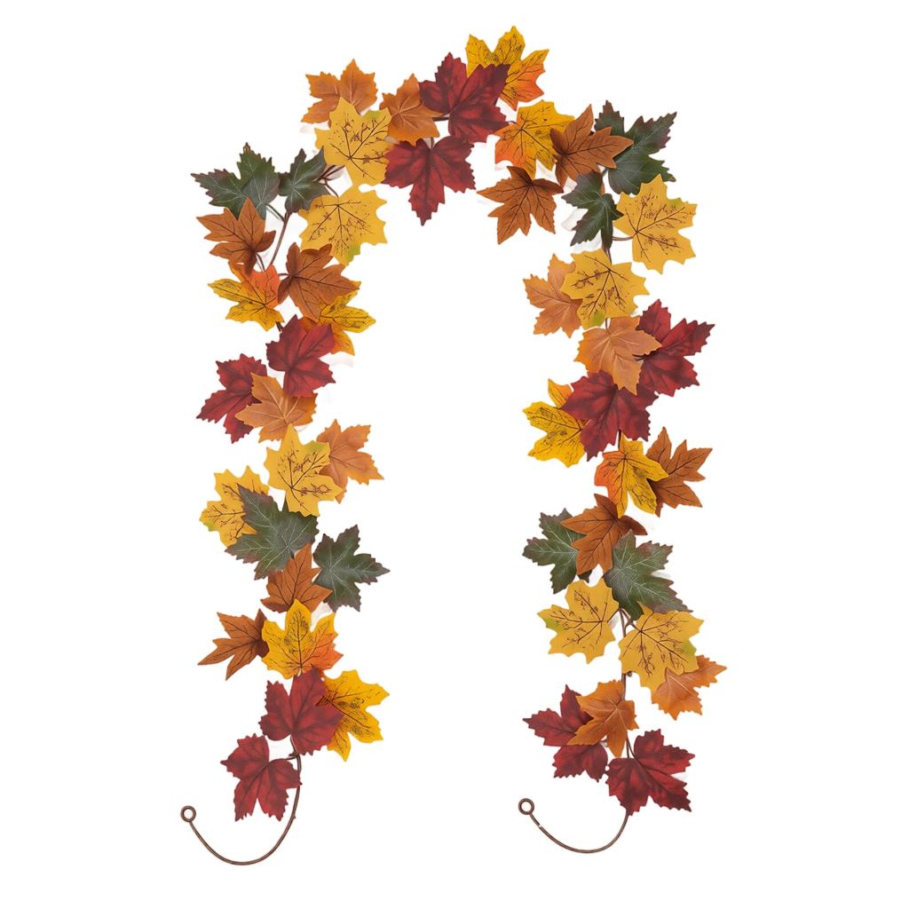 Artificial Autumn Leaf Garland with Realistic Vines and Pumpkin Decorations for Seasonal Home and Event Decoration Indoor and Outdoor Use