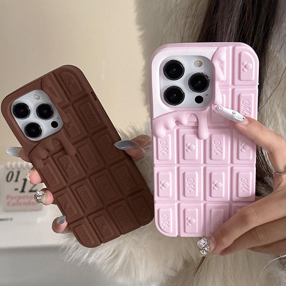 Stylish Melting Chocolate Silicone Case for iPhone 14/15/16 Pro