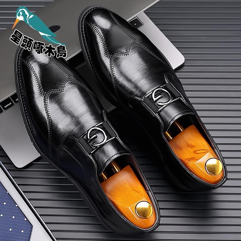 

Новое деловое платье мужские кожаные туфли повседневные весенне-осенние мужские туфли дышащие британские галоши 38