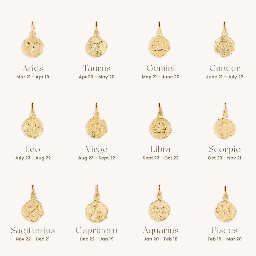 12 Constellation Libra Pisces Virgo Necklace for Women Men Vintage Zodiac Sign Coin Pendant Necklace Stainless Steel Jewelry