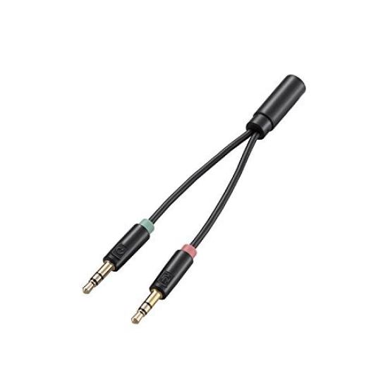 ELECOM Audio Conversion Cable female male x cable for using earphones with microphone with a (4-pole - 3-pole 2) 3.5mm [Conversion PC] AV-35A