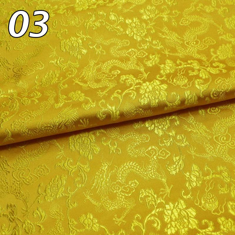 Chinese Traditional Embroidered Silk Brocade Dragon Pattern Fabric Tang Suit Hanfu Cheongsam Kid Wear Pillow Decoration Handmade