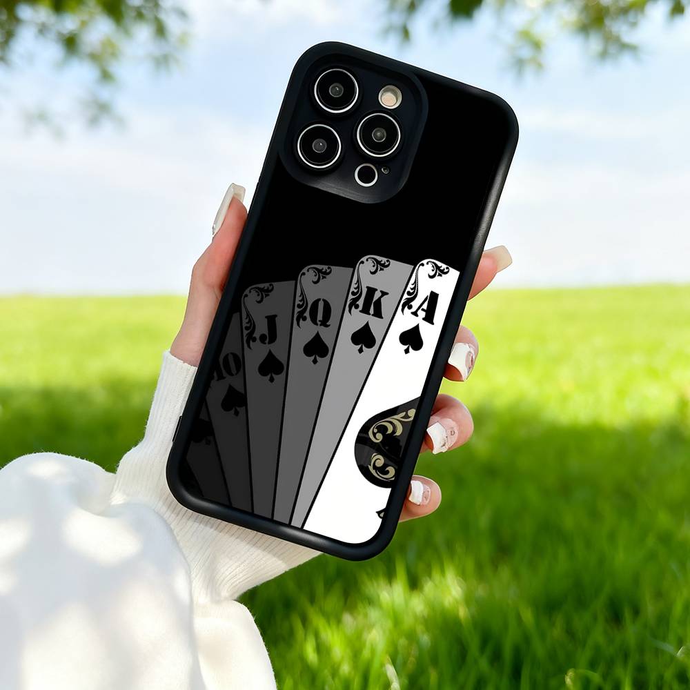 Playing Cards Silicone Soft Phone Case For IPhone 17 16 15 14 13 12 11 Pro Max Plus 16E Shockproof Back Cover