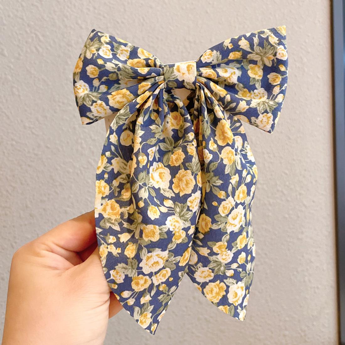 

Floral Sweet Bow Hair Clip Women Girls Ribbon Bowknot Hair Pins Braid Barrettes Trend French Elegance Headwear Hair Accessory