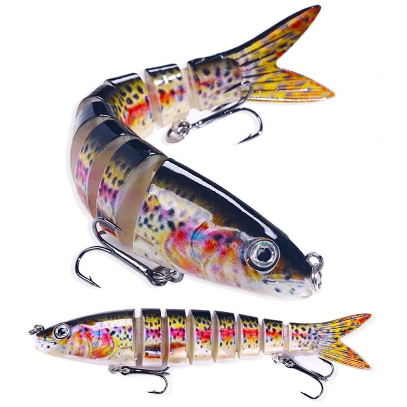 3Pcs Slow Sinking Fishing Baits Wobblers Multiple Sections Fishing Lures 3D Artificial Fishing Lures Swimbait Wobblers