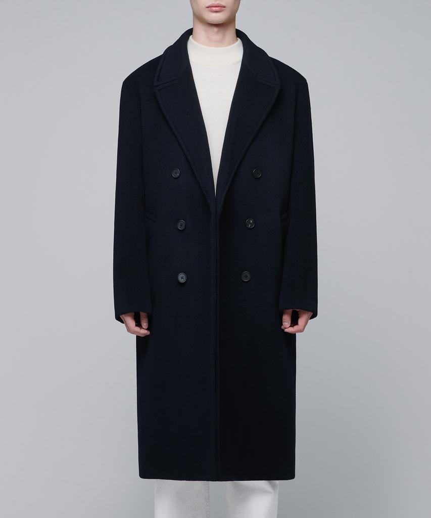 Musinsa Standard Cashmere Blend Oversized Double Coat [Navy]