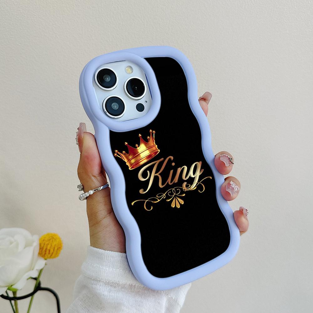 Чехлы для телефонов N84 King Queen Couples Macaron Wavy Edge для iPhone 16 Pro — фото 18