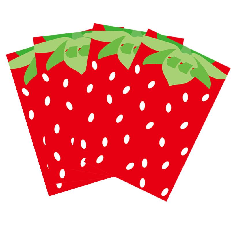 50Pcs Red Pink Strawberry Goody Candy Treat Gifts Bags Summer Berry Theme Kid Birthday Party Favor Supplies Decorations