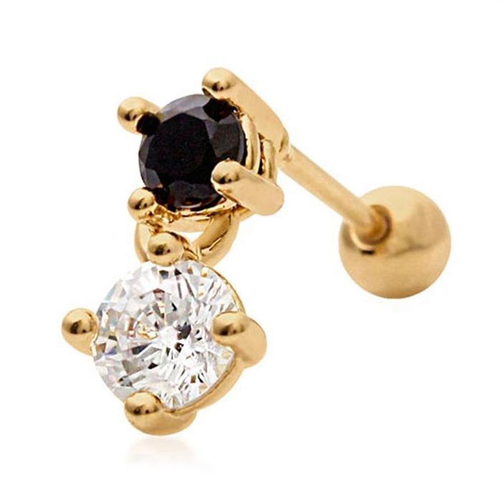 [Onm] Onm 14K Gold Pin Piercing Double Cubic (S9594186)