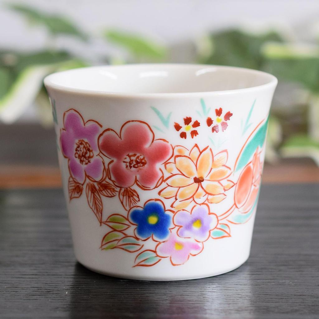 Waza no Kura Soba Choko Soba Stylish Kutani Ware Soba Noodle Hanazono Design Perfect as a Birthday Present for or 80th (Small Cup) - Cup, - 60th,