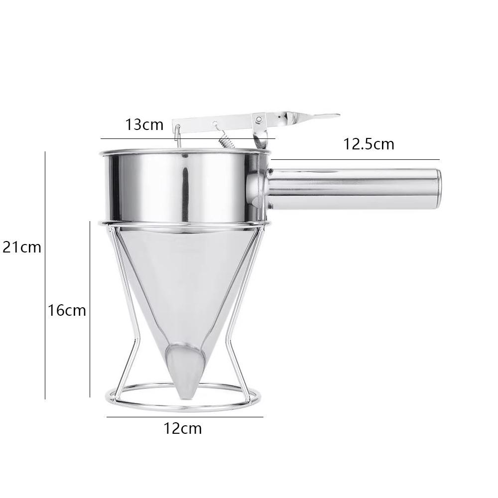 New Stainless Steel Funnel Dispenser Baking with Rack Octopus Ball Tools Cooking Tool Takoyaki Batter Baker Kitchen