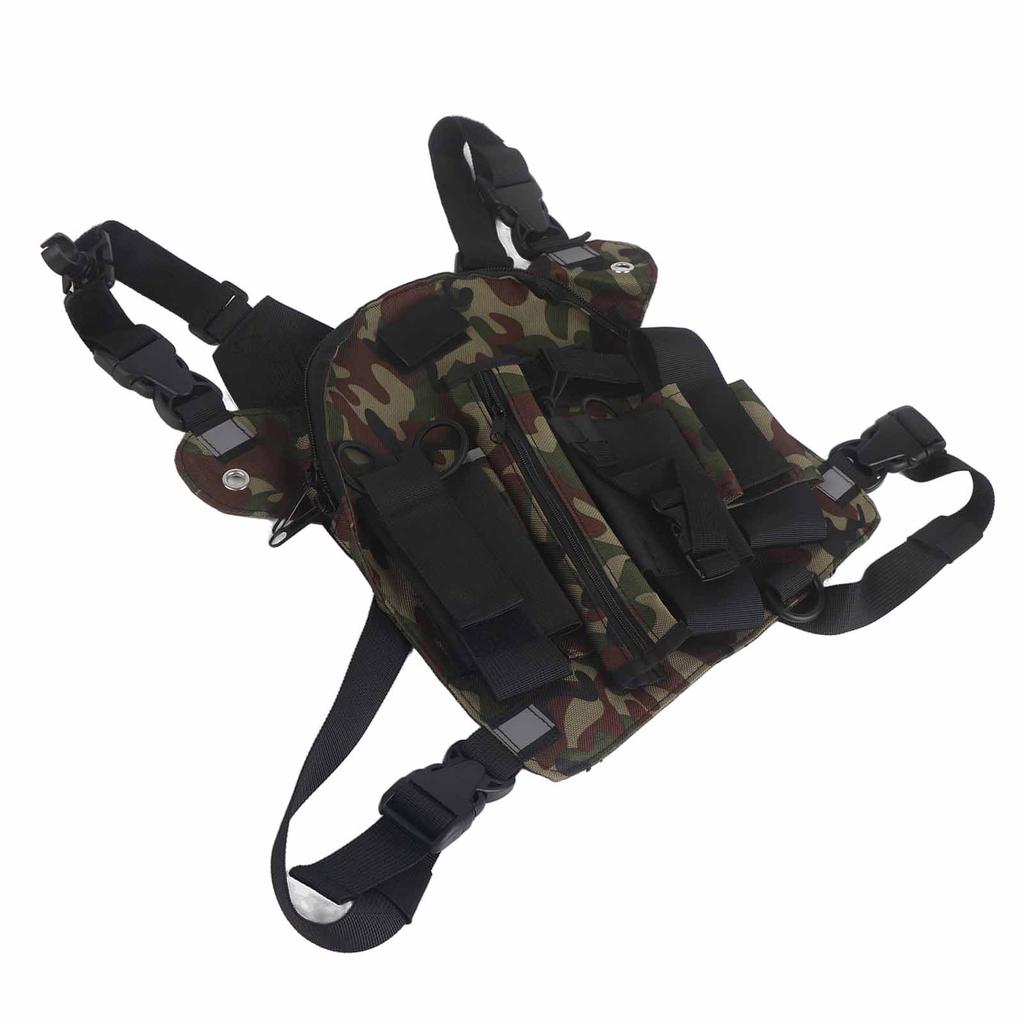 Radio Harness Chest Front Pack Pouch Holster Walkie Talkie Vest Rig Carry Bag OutdoorLight Camouflage