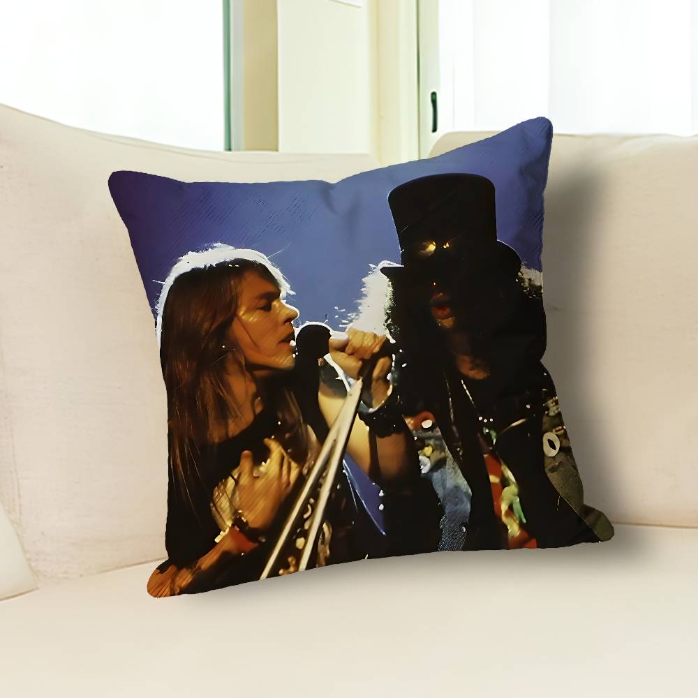 Rock G-Guns N R-Roses Various Sizes Square Pillow Case For Car Home Bedchamber Decor Custom Valentine Gift
