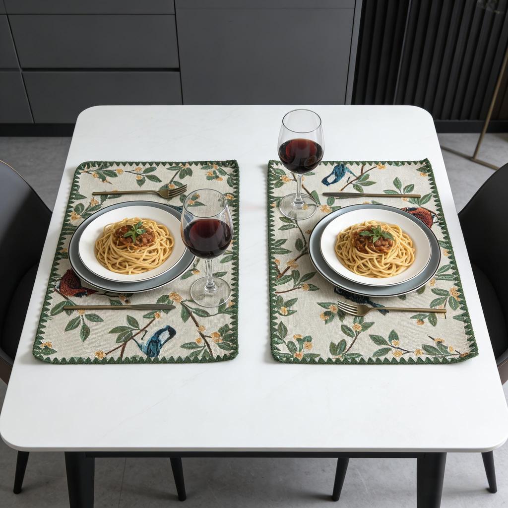 Washable 12 X 18 Inch Cotton Linen Non-Fading Home Kitchen Restaurant Wedding Decor Placemats