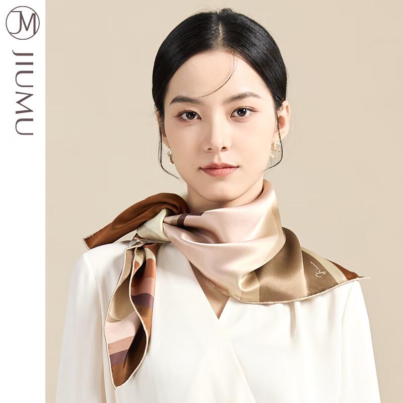 JIUMU Mulberry Silk Square Scarf