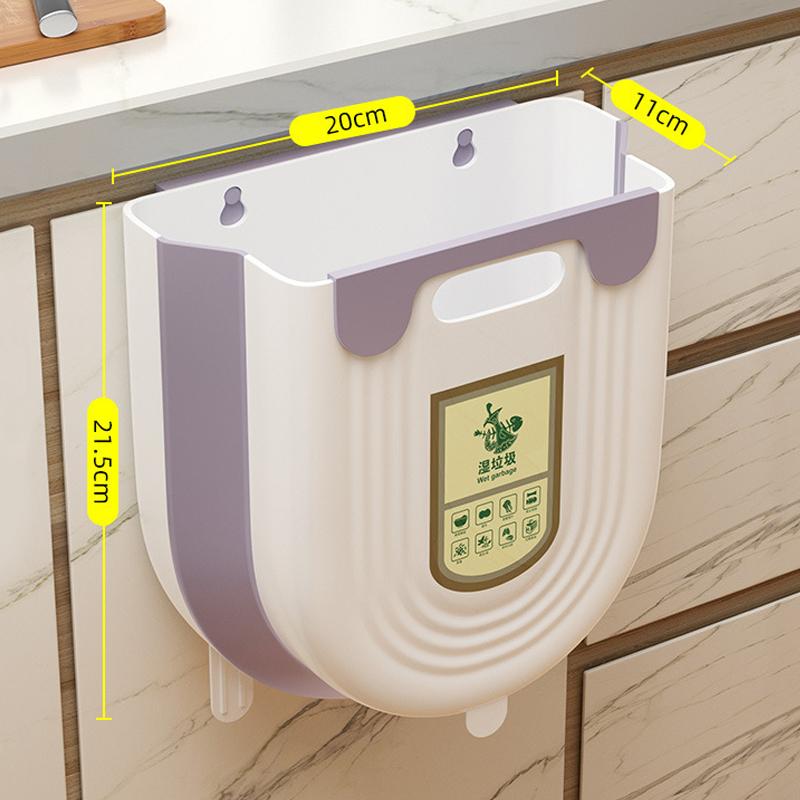 

Foldable Trash Can with Cabinet Hook Portable Countertop Bin for Kitchen Bathroom Trash Can for Bathroom Bathroom Waste Disposal