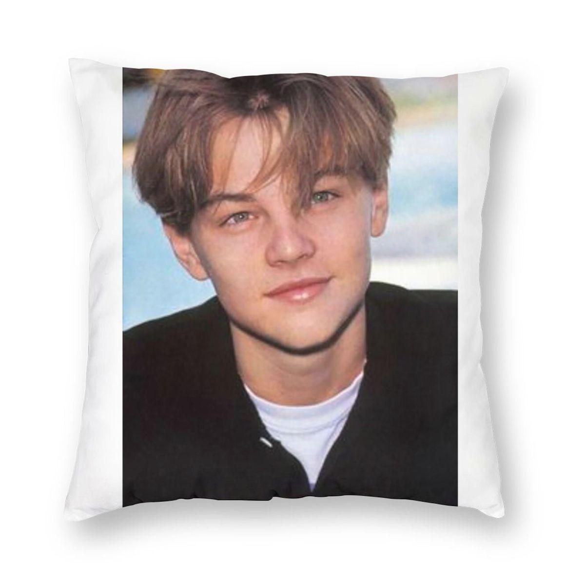 Younge Leo Dicaprio Pillowcase Polyester Linen Velvet Pattern Zip Decorative Car Cushion Case 30x30cm