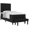 Boxspringbett mit Kopfteil Schwarz 90 x 190 cm Stoff