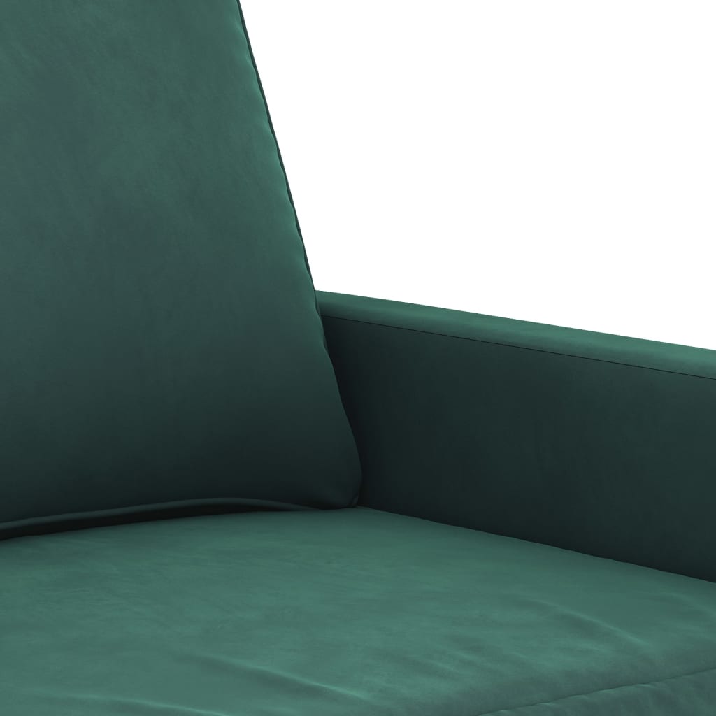 Vidaxl 4-Cz. Living Room Set, Dark Green, Upholstered In Velvet
