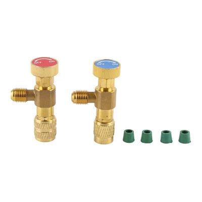 2 Stück Flüssigkeits-Sicherheitsventil R410A R22 Klimaanlagen-Kältemittel 1/4" Sicherheitsadapter