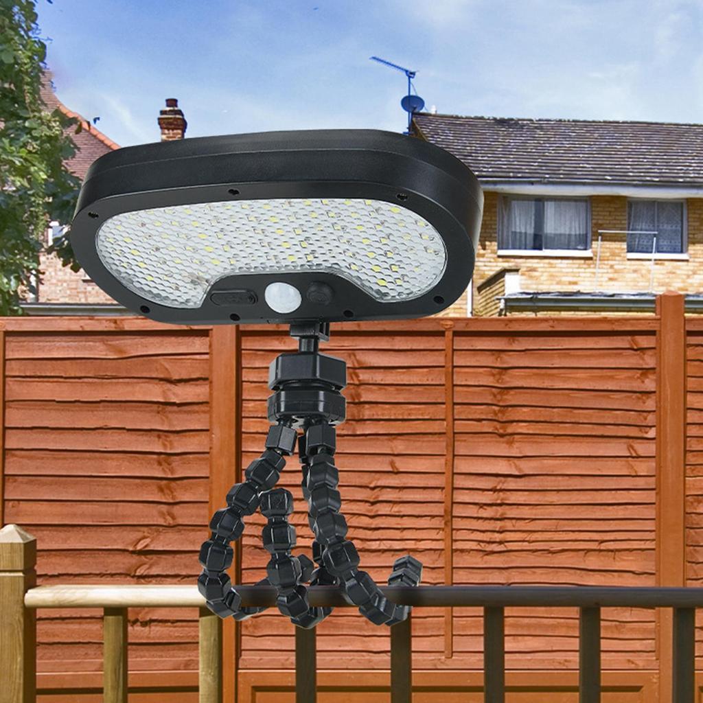 Solar Powered Motion Lights Waterproof Flood Lamp Outdoor Security Lights With Flexible Octopus Tripod For Patio Garden Deck