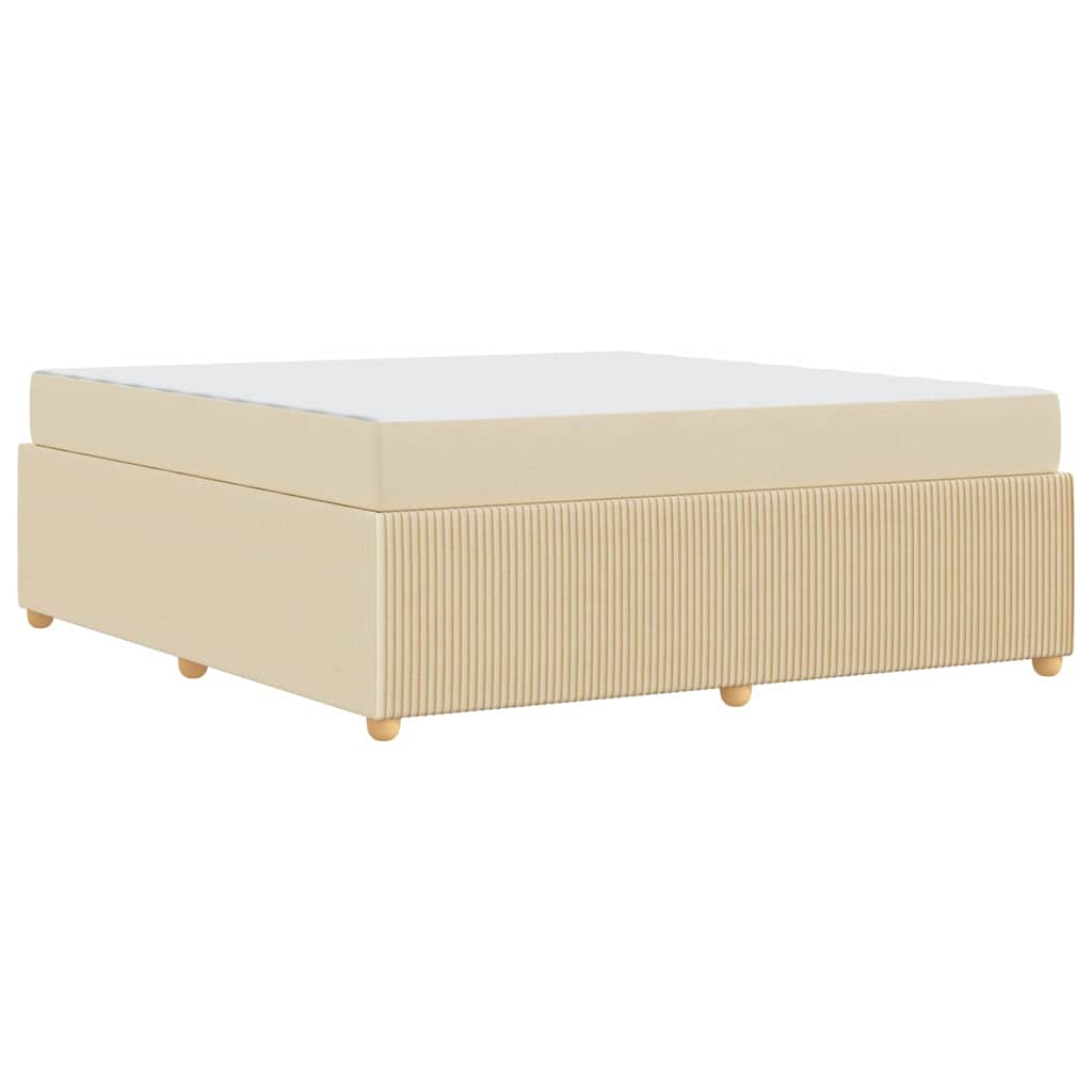 Cream Upholstered Bed Frame with Mattress 180 x 200 cm Fabric
