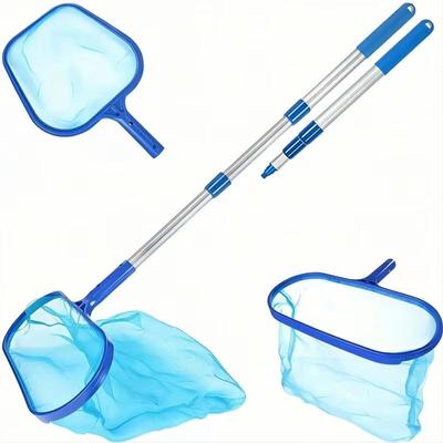 Pool Skimmer Net Cleaner Accessories Leaf RakeTelescopic Pole Fruit Picker With Medium Fine Mesh Cleaning Equipment for Ponds