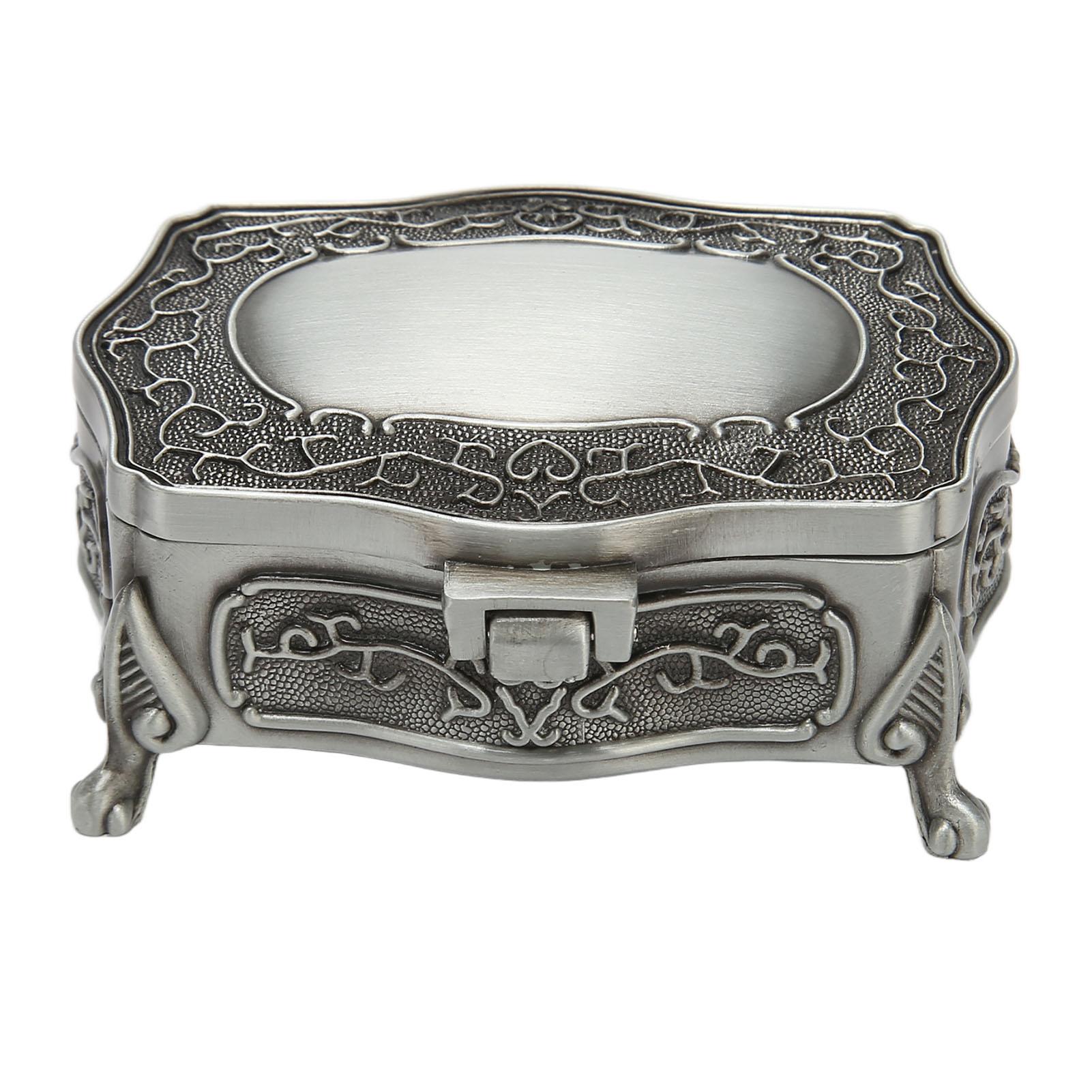 

Винтажная шкатулка для украшений из цинкового сплава, не ржавеющая, не выцветающая, декоративная шкатулка для мелочей с мягкой бархатной подкладкой