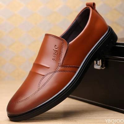 Fashion Men's Breathable Leather Shoes British Business Casual Shoes Trendy Versatile Male Flats Soft Soled Comfortable Work Shoe Homme
