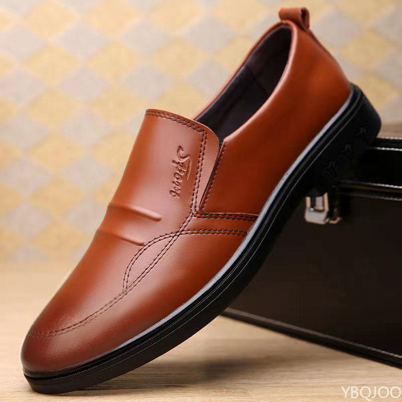 Fashion Men's breathable leather Shoes British business casual shoes Trendy versatile Male Flats Soft soled comfortable work shoe Homme