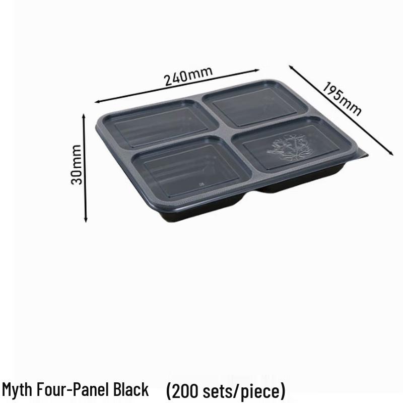 Zebian Disposable Compartmented PP Plastic Lunch Boxes with Lids