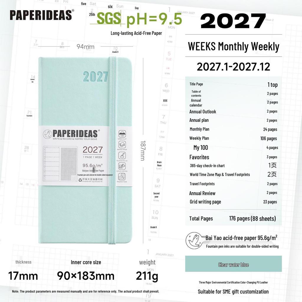 2026 Portable Weekly Planner: Leather-Covered Diary & Time Management Book