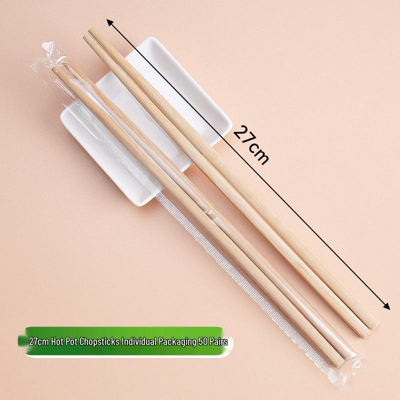 Eco-Friendly Carbonized Bamboo Chopsticks - Hygienic, Disposable & Individually Wrapped for Household and Commercial Use. Portable and Sustainable.
