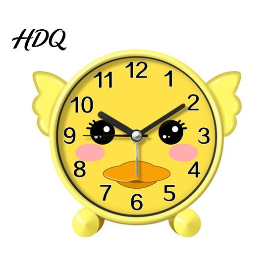Toddler Alarm Clock Cartoon Animal for Students Non-Ticking Quiet Movement Students Clock Battery Operated Desk Home Bedroom Childrens