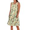 Women Sleeveless V Neck Casual Dress with Pockets Floral Print Relaxed Fit Summer A Line Dress for Daily Wear