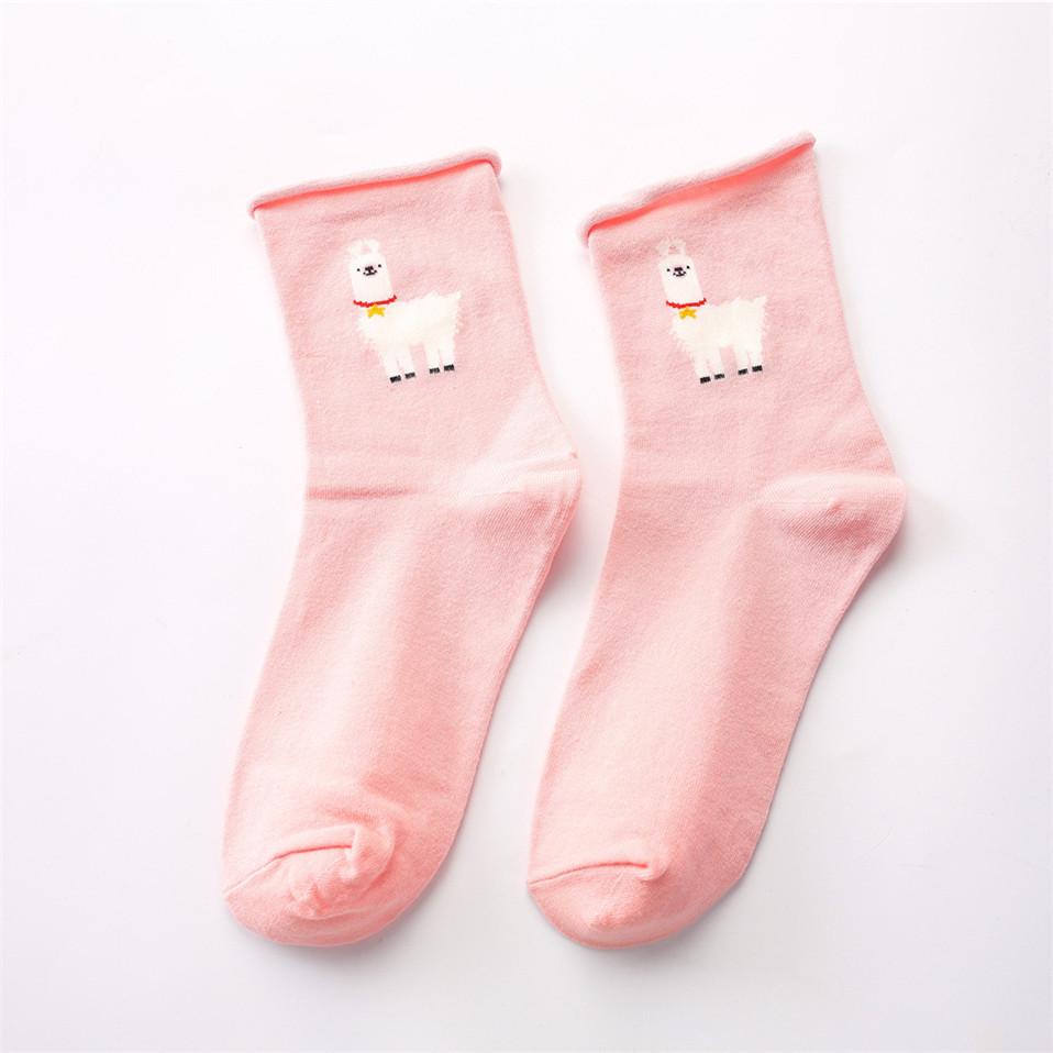 New Cotton Ankle Flamingo Socks Women Harajuku Woman Funny Sock Winter Wine Sock Happy Girl Sock