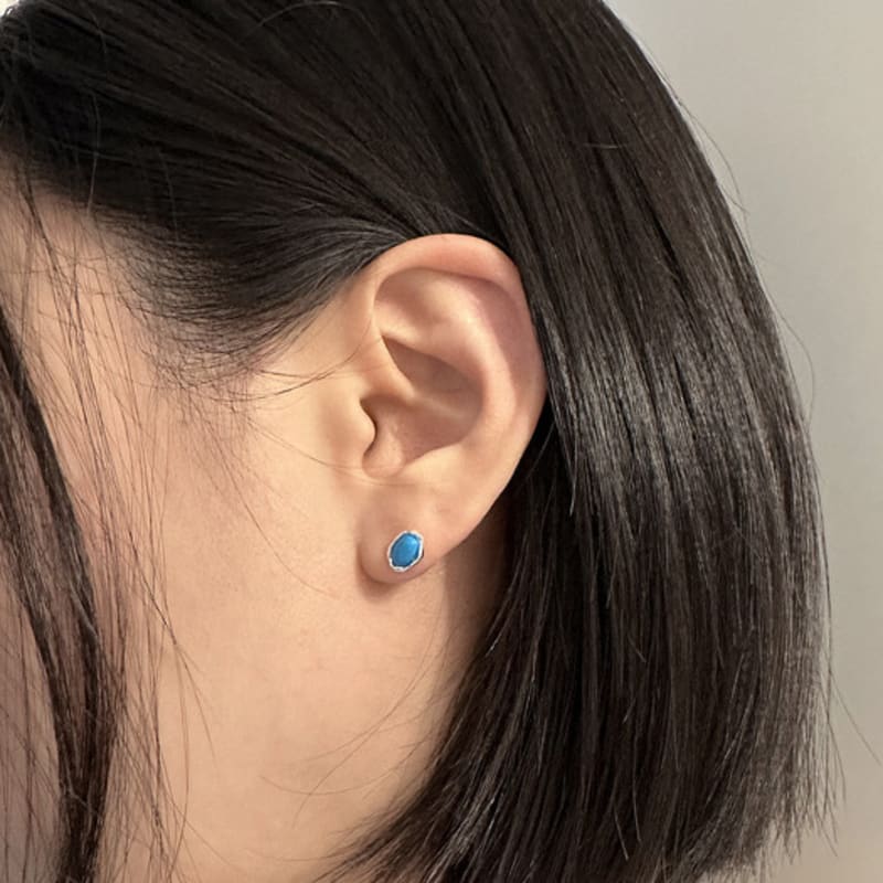 

mosxe [925silver] Egg troquoise earring turquoise
