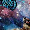 LB Cat Butterfly Tapestry, Cool Funny Cat with Butterfly Wall Tapestry for girls, Fantasy Galaxy Wall Art for Bedroom Living Room Dorm Home Decor, 60