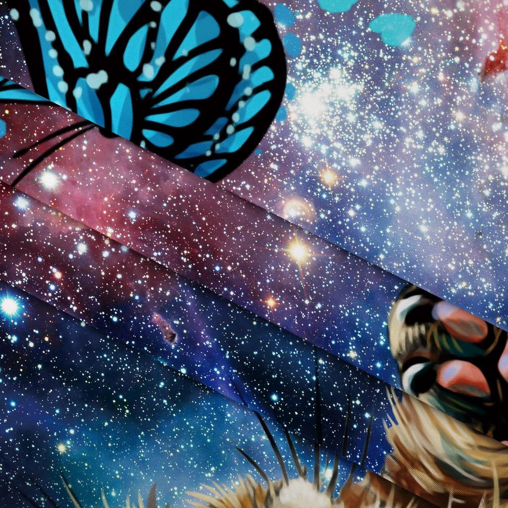 LB Cat Butterfly Tapestry, Cool Funny Cat with Butterfly Wall Tapestry for girls, Fantasy Galaxy Wall Art for Bedroom Living Room Dorm Home Decor, 60