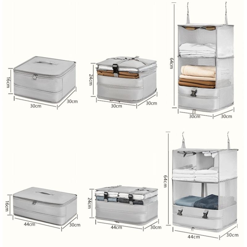 Foldable Travel Storage Bags Hanging Luggage Organizer Multifunctional Storage Bag Travel Clothes Storage Organizer