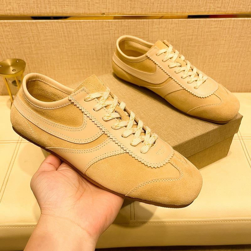 New retro fashion four seasons high quality first layer cowhide flat bottom trend versatile Forrest Gump shoes comfortable men's board shoes