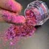 Crystal Fire Chameleon Nail Opal Flakes Iridescent Chrome Nail Powder Saprkly Chunky Glitter Mermaid Sequins Manicure Paillettes