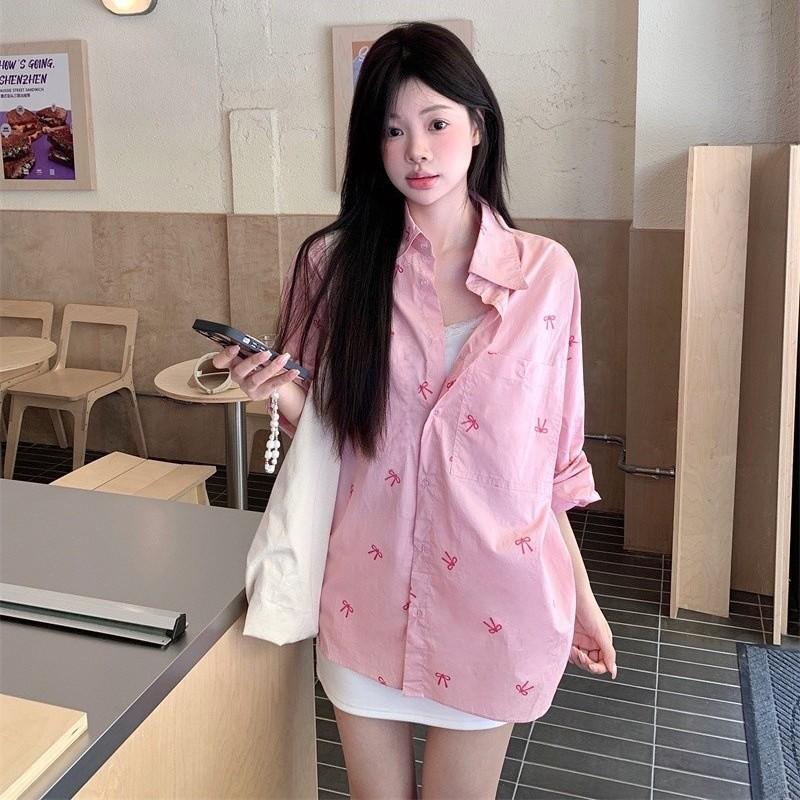 Printed Women's Shirt-fashionable Button Design-loose Casual Shirt