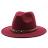 Felt Hat British Belt Vintage Versatile Top Hat Men'S And Women'S Jazz Hat Wool Hat