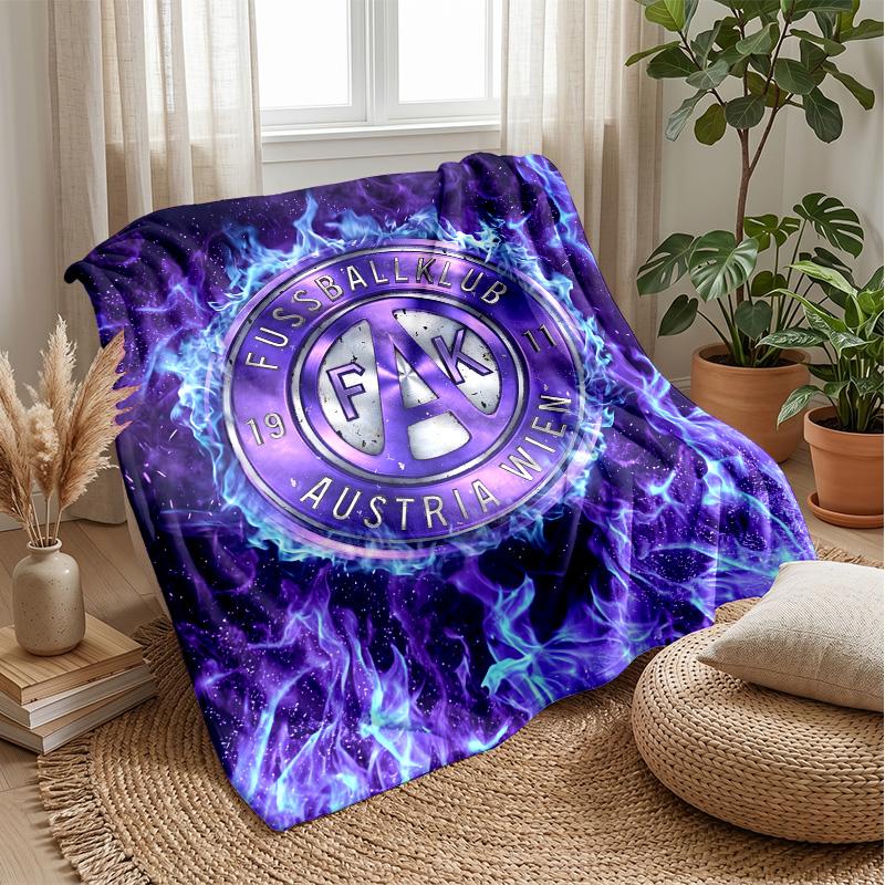 Austria Wien FC Weiche Flanell-Fleece-Decke Leicht Gemütlich Warm Überwurfdecke für Sofa Bett Heimdekoration