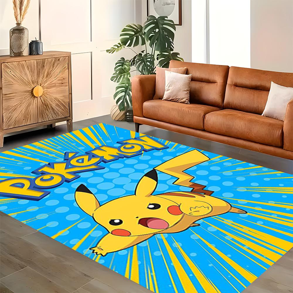 Alfombra Pikachu Ráfaga de Energía para salas de estar, dormitorios, decoración del hogar y como regalos.