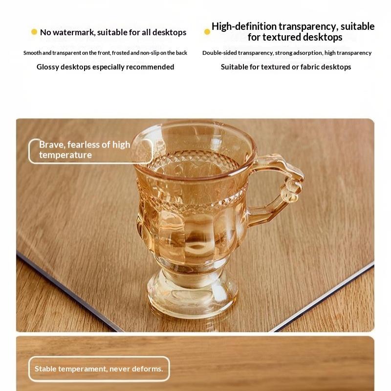 Clear PVC Table Protector Wear Resistant Oil Proof Heat Resistant Antibacterial Mat for Office Conference Meeting Table